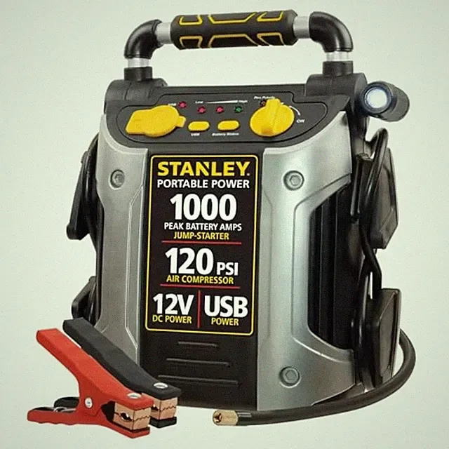 1000 Peak Portable Amp Car Jump Starter Air Compressor 12v Battery Booster Pack