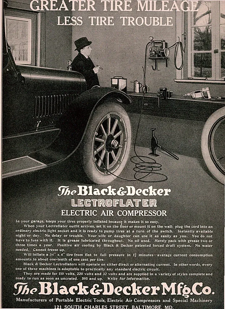 1919 Black & Decker Electroflater Electric Air Compressor Ad. Ready To Run.