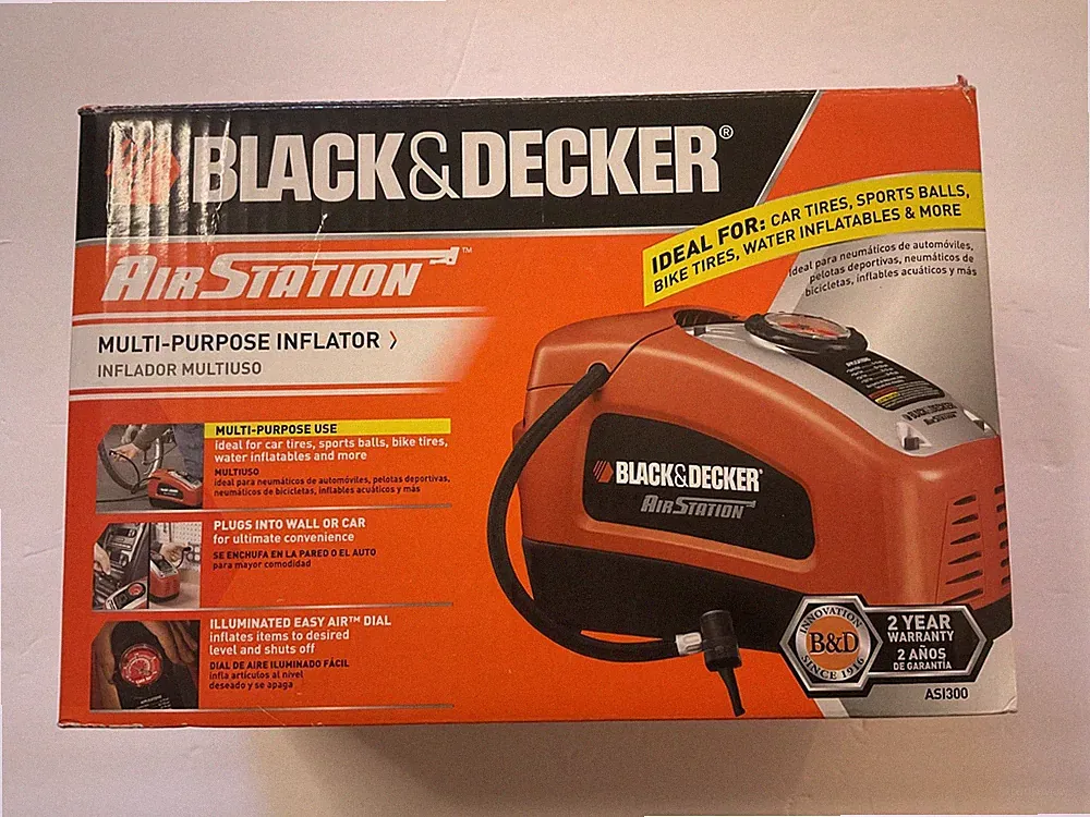 Black & Decker ASI300 Air Station Multi Purpose Inflator Max 160 PSI **NEW **